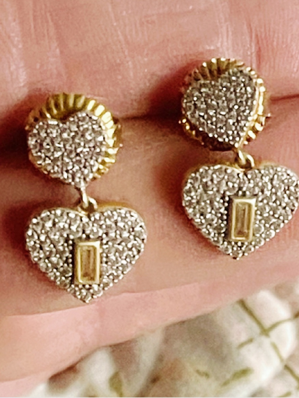 Freida Rothman  and Silver Heart Drop Earrings